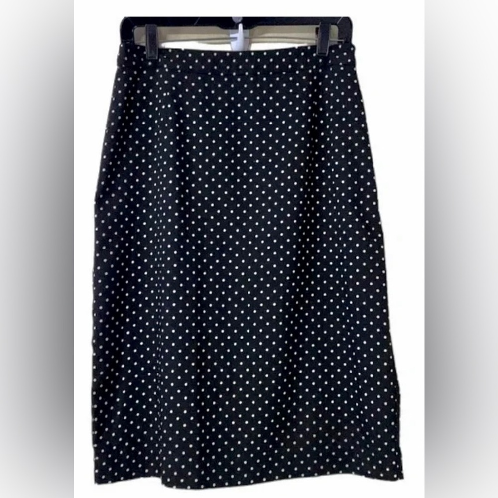 Black & White Polka Dot Charter Club Silk Skirt  6